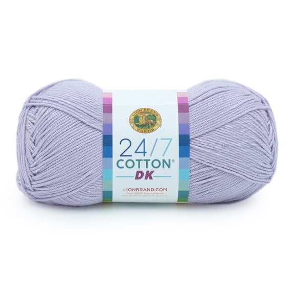 Lion Brand Yarn 24/7 Cotton DK #3 Light Yarn, Desert Lily, 273 yds / 3.5 oz