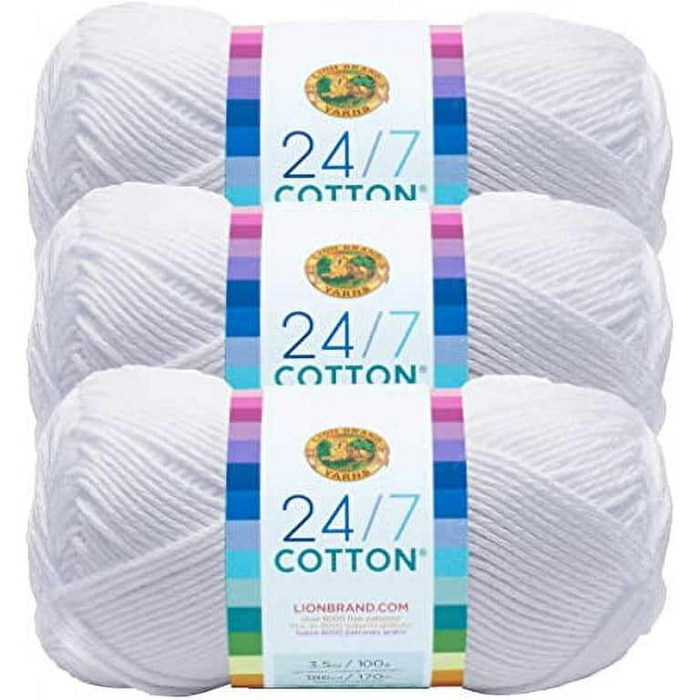 Lion Brand 24/7 Cotton Yarn - 6/Pk - White - 9256726