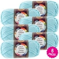 Lion Brand 24/7 Cotton Yarn Aqua, Multipack of 6