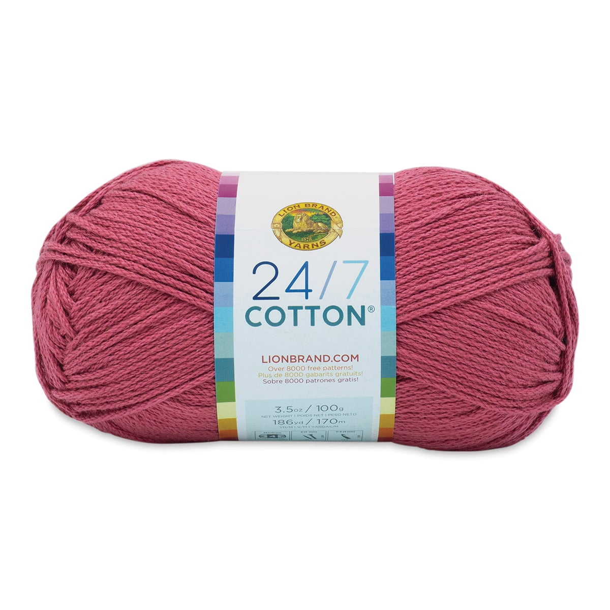 Lion Brand 24/7 Cotton Yarn Terracotta, 186 yards