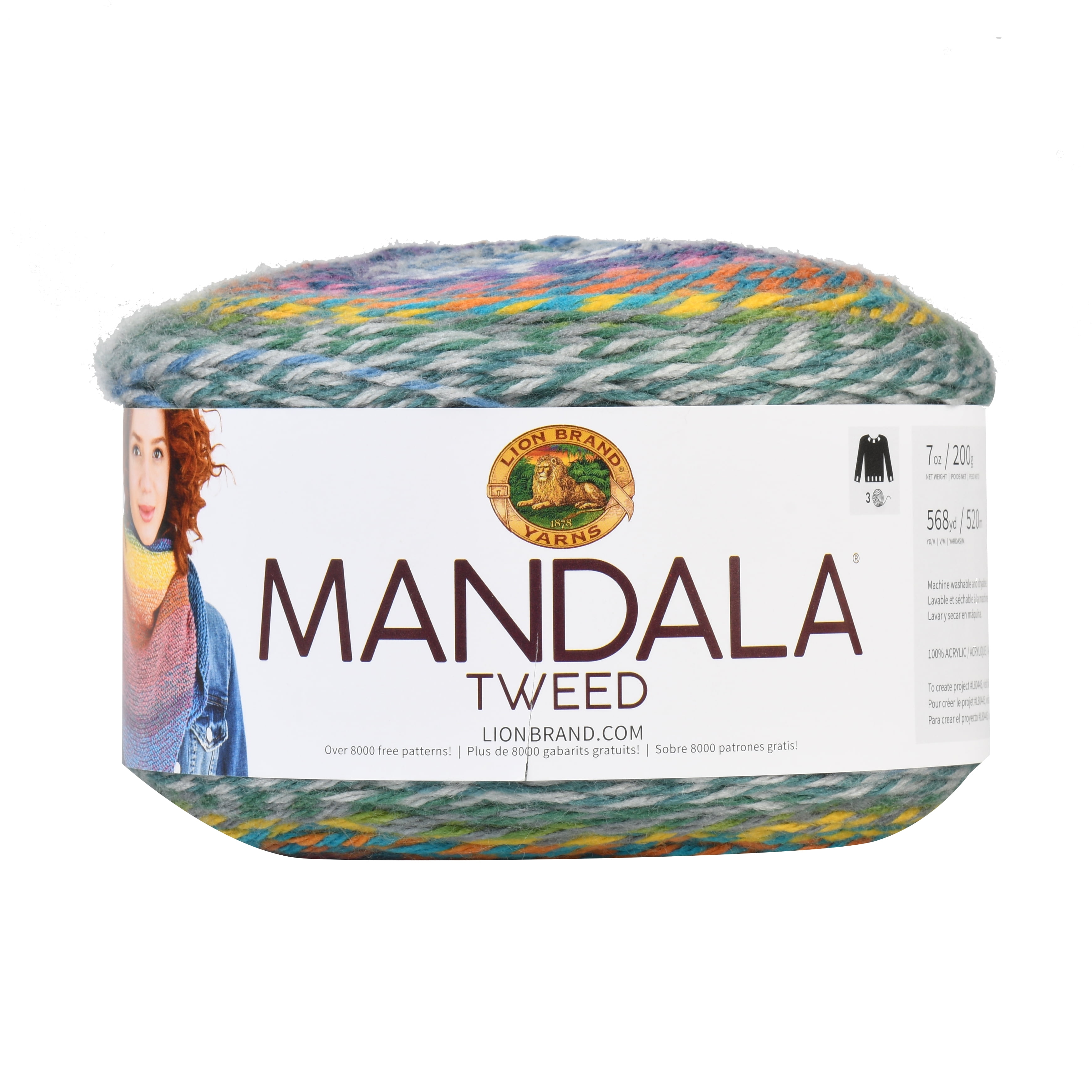 Lion Brand 524-207 Mandala Tweed Yarn, Dice