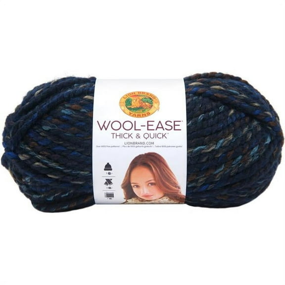 Lion Brand 640-540 Wool-Ease Thick & Quick Yarn, Night Shadow