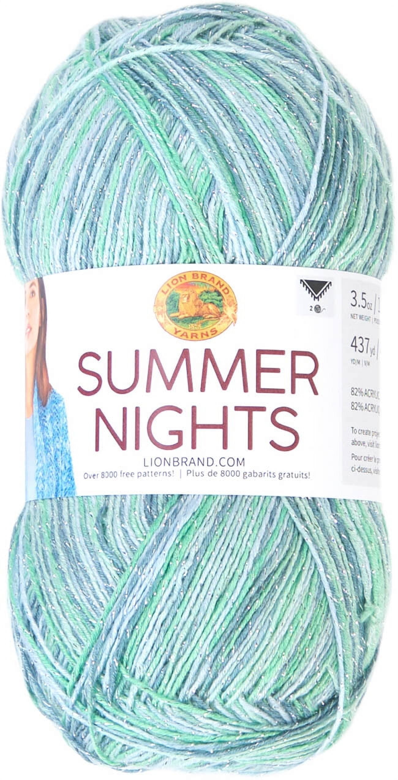 3 Pack) Lion Brand Yarn Summer Nights Yarn, Ocean Cove : : Home