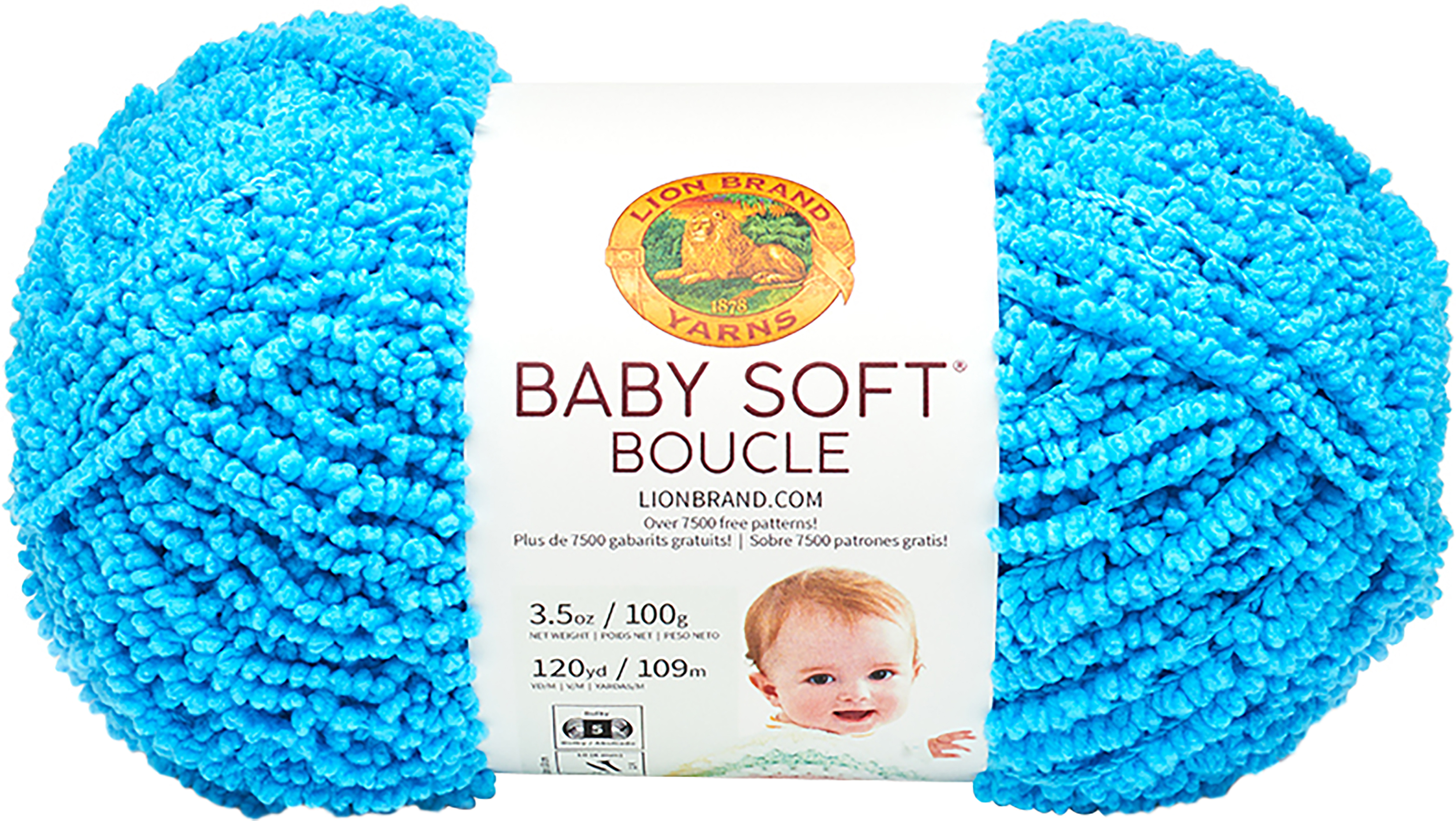 Lion Brand Baby Soft Boucle Yarn-Aqua 