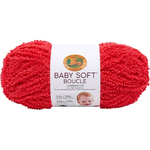 Lion Brand Baby Soft Boucle Yarn-Scarlet