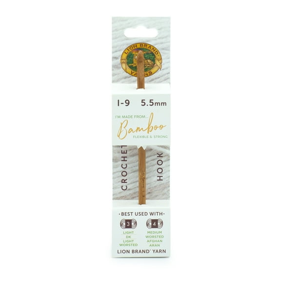Lion Brand Bamboo Crochet Hooks Set with Comfortable Grip