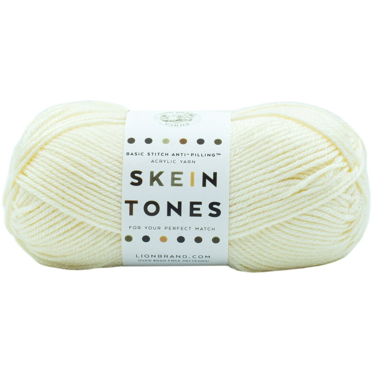Lion Brand Yarn Basic Stitch (“Skein Tones”) Anti-Pilling Knitting Yarn,  Yarn for Crocheting, 3-Pack, Adobe