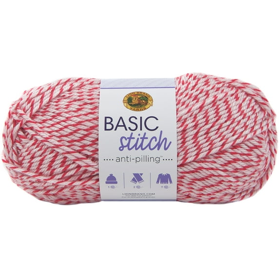 Lion Brand Basic Stitch Anti-Pilling Yarn - Strawberry Twist, 185 yds