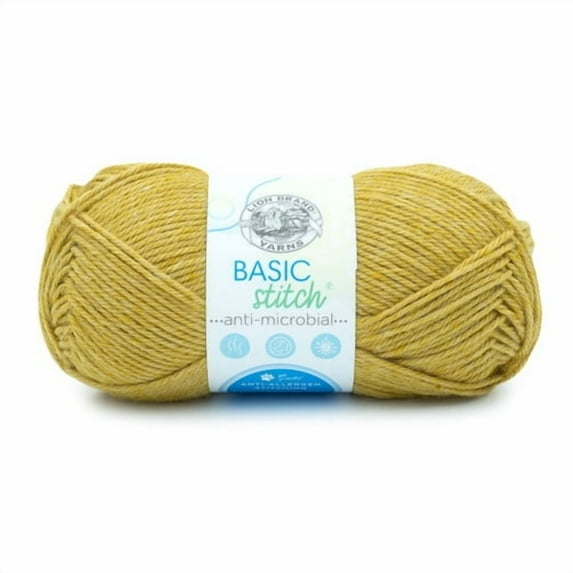 Lion Brand Basic Stitch Antimicrobial Thick & Quick Yarn-Maize
