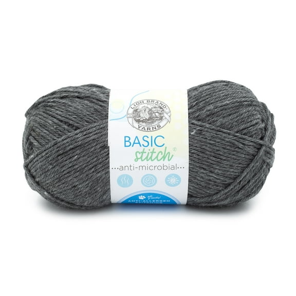 Lion Brand Basic Stitch Antimicrobial Yarn-Charcoal