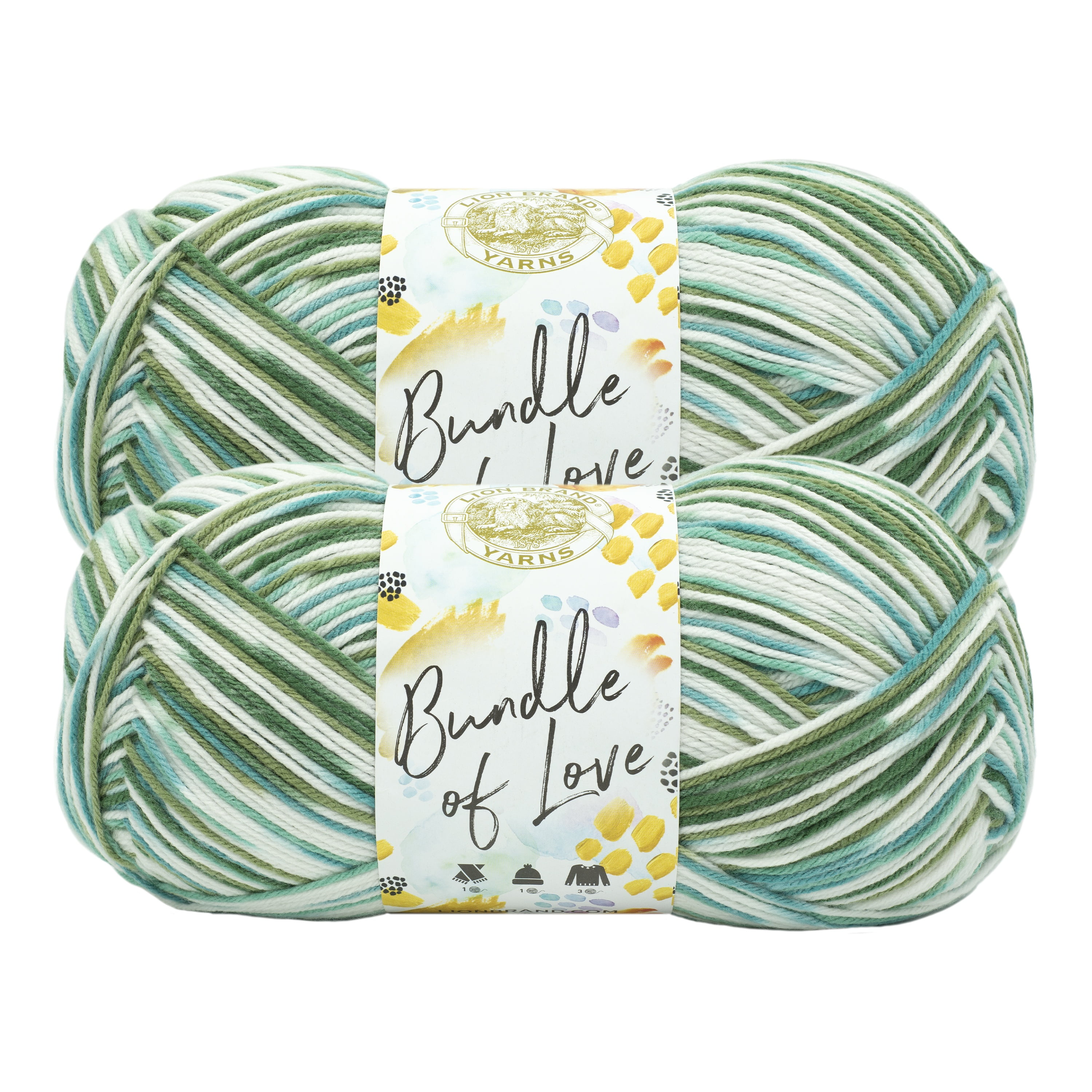 Lion Brand Yarn Bundle of Love Enchanted Forest Medium Acrylic Yarn 2 Pack