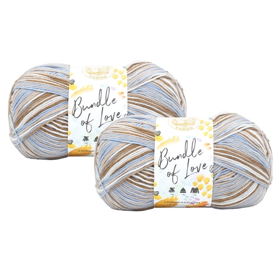 Lion Brand Yarn Bundle of Love Weathered Wood Medium Acrylic Yarn 2 Pack