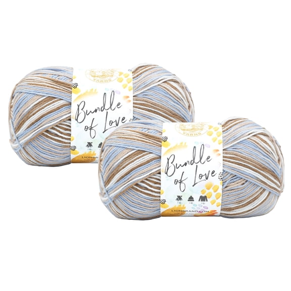 Lion Brand Yarn Bundle of Love Weathered Wood Medium Acrylic Yarn 2 Pack