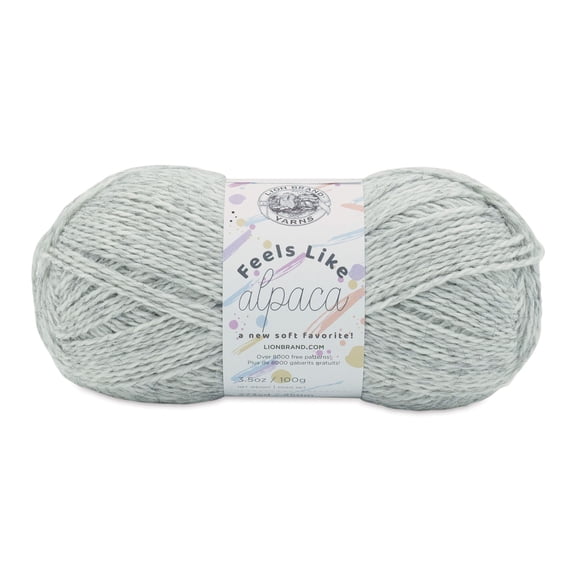 Lion Brand Feels Like Alpaca Yarn-Silver