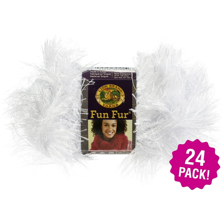 Lion Brand Fun Fur Yarn - White, Multipack of 24