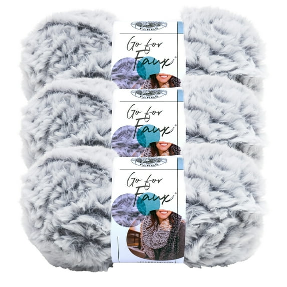 Lion Brand Yarn Go for Faux Chinchilla Super Bulky Polyester Yarn 3 Pack