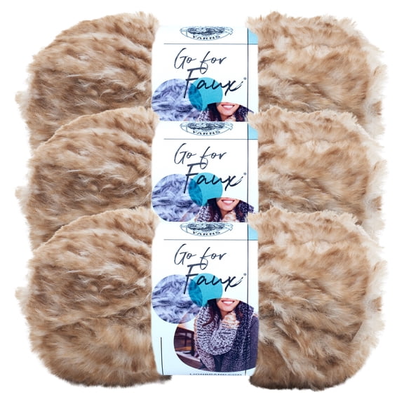 Lion Brand Yarn Go for Faux Pomeranian Super Bulky Polyester Yarn 3 Pack