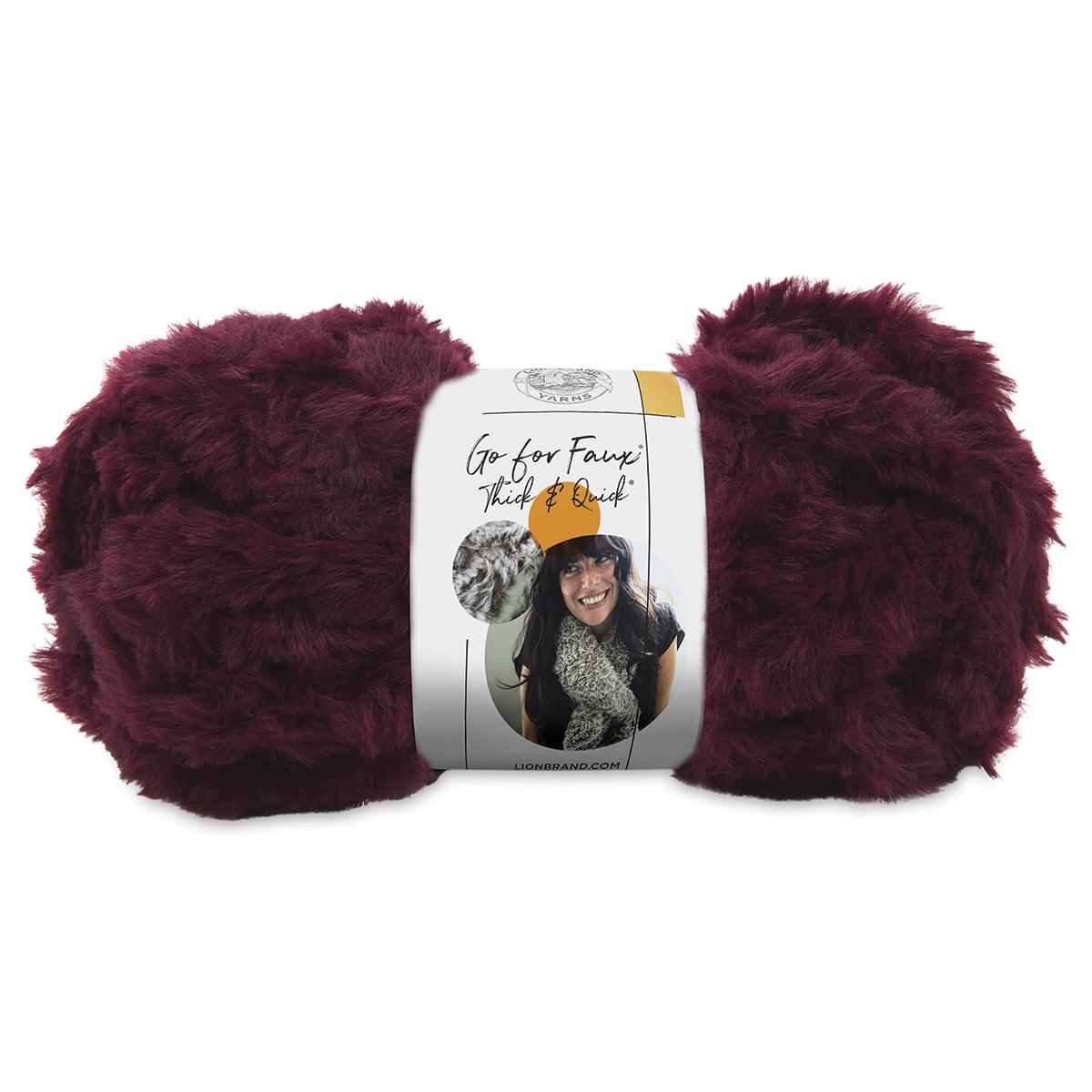 Lion Brand Go For Faux Thick And Quick Yarn Red Panda, 24 yds