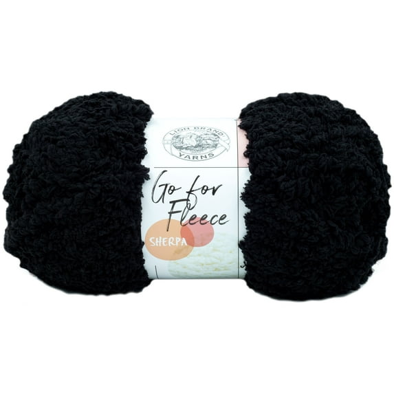 Lion Brand Go For Fleece Sherpa Yarn-Black