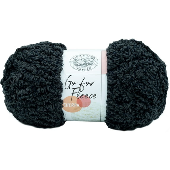 Lion Brand Go For Fleece Sherpa Yarn-Slate