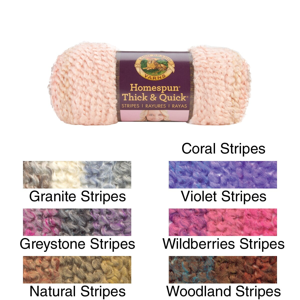 Lion Brand Homespun Thick & Quick YarnGranite Stripes