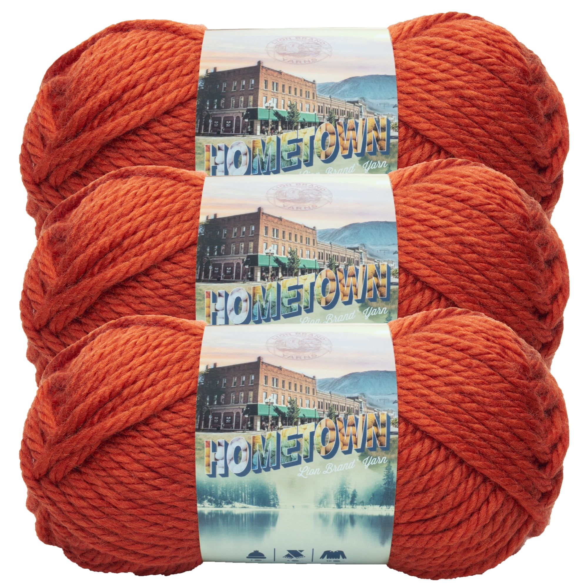 Lion Brand Yarns Hometown USA Yarn - Brick Red Orange, 1 ct