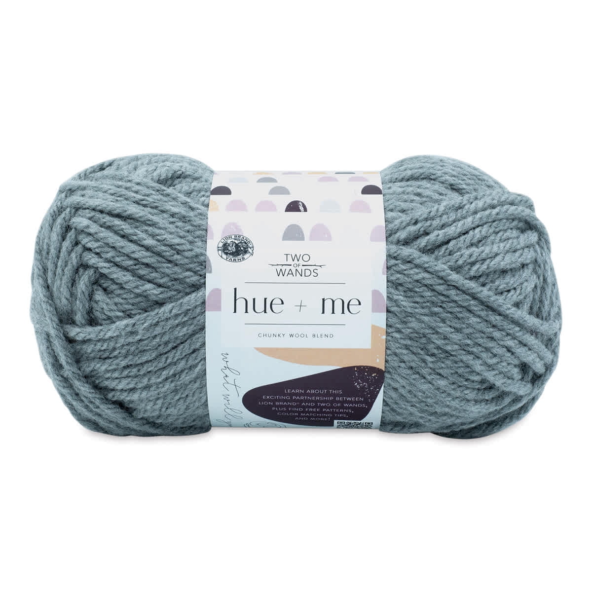 Lion Brand Yarn Hue + Me Cement 617-149AV Bulky Acrylic Wool 137 Yards 4.4 oz Yarn