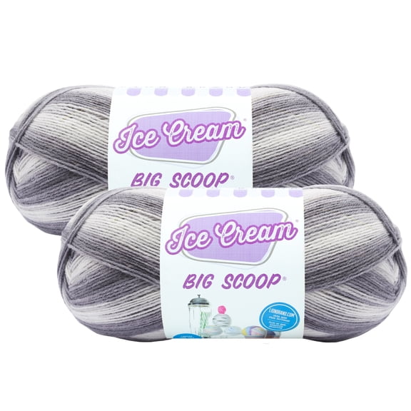 Lion Brand Yarn Ice Cream Big Scoop Cookies & Cream Light Acrylic Yarn 2 Pack