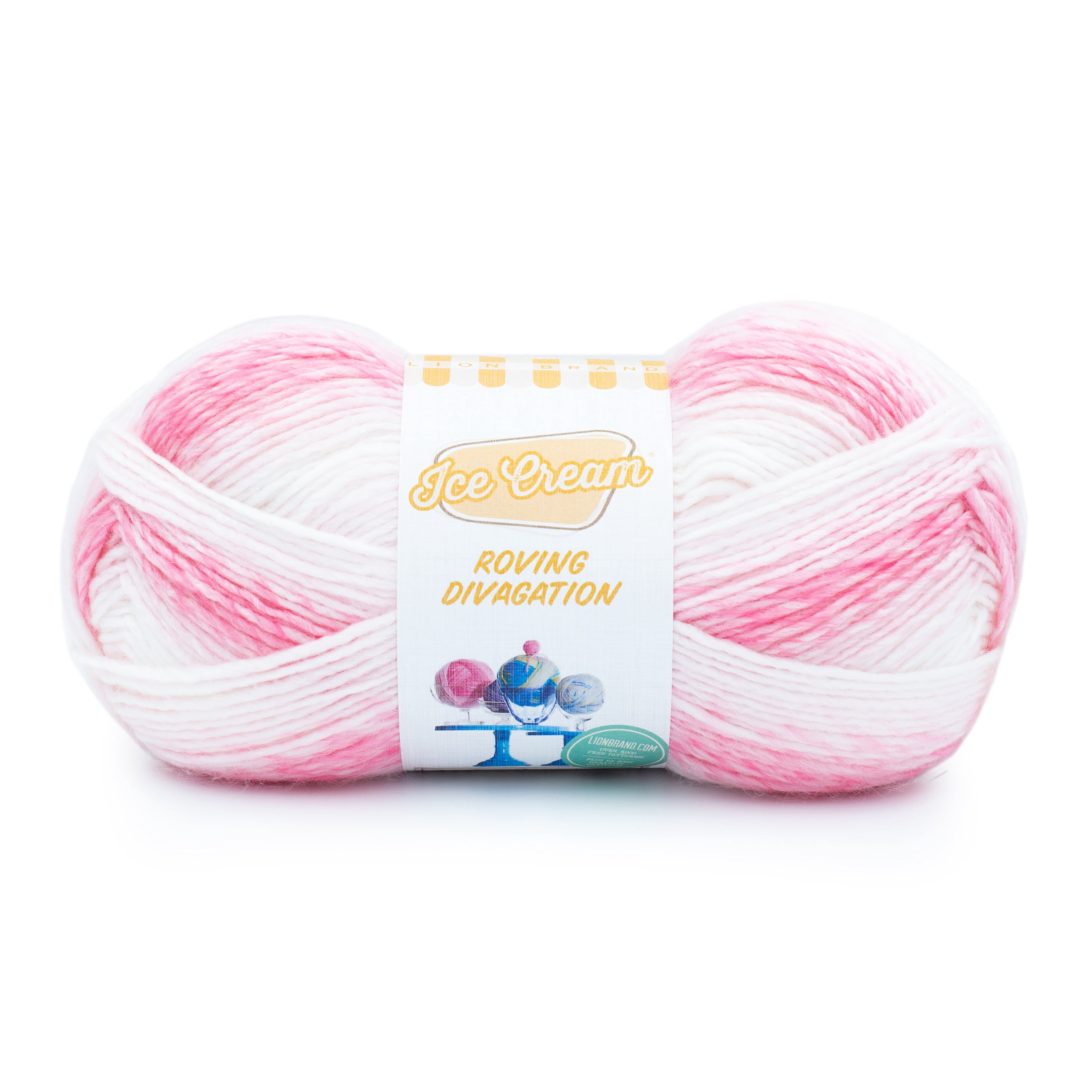 Lion Brand Ice Cream Roving Stripes YarnStrawberry Shortcake