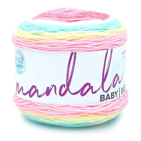Lion Brand Yarn Mandala Baby Narnia Self-Striping Light Acrylic Multi-Color Baby Yarn