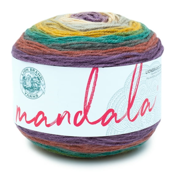 Lion Brand Yarn Mandala Warlock Self-Striping Light Acrylic Multi-color Yarn