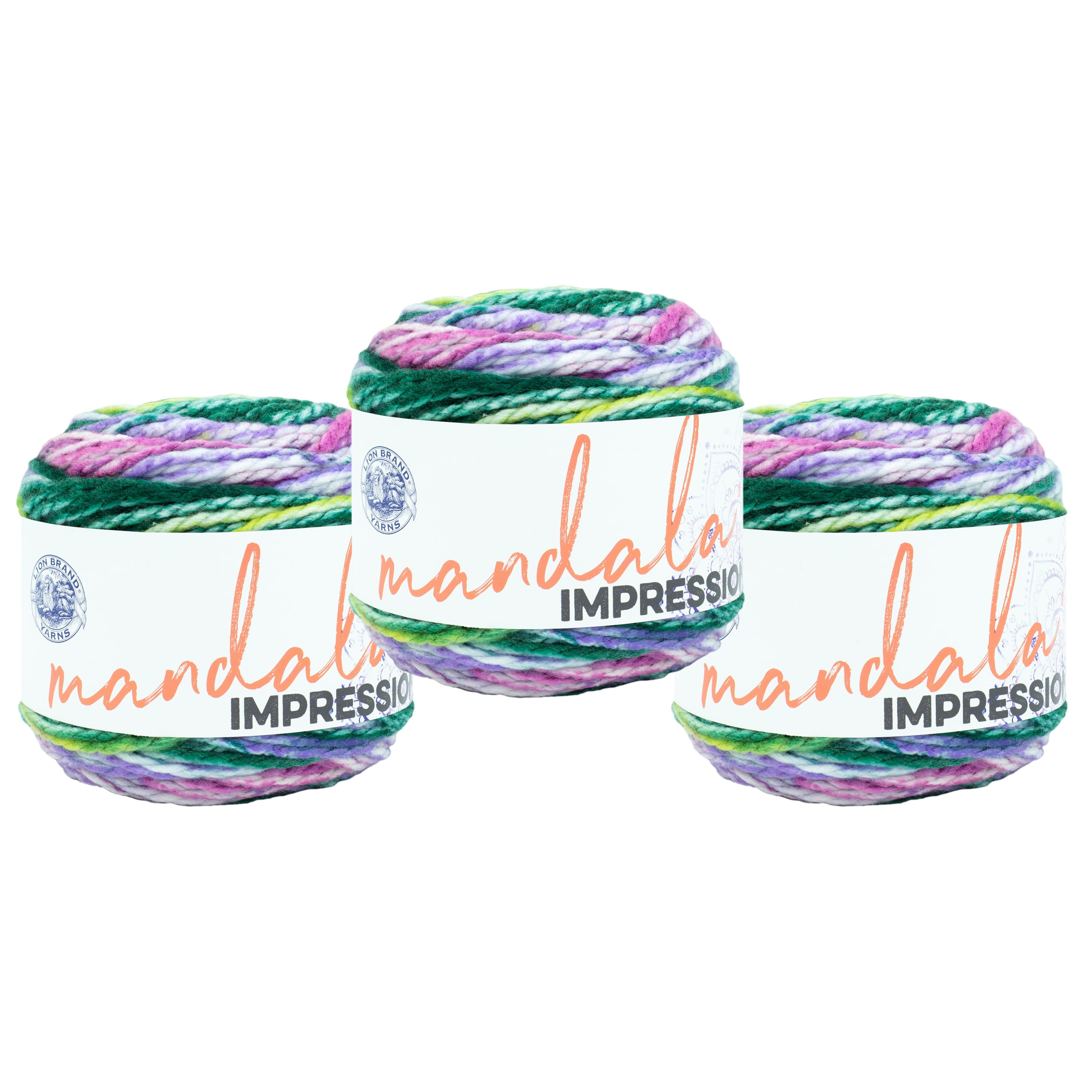 Lion Brand Yarn Mandala Impressions Mermaid Bulky Acrylic Yarn 3 Pack