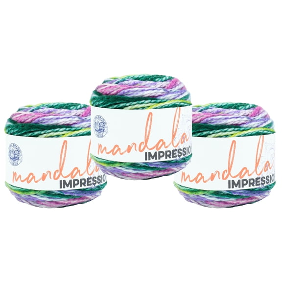 Lion Brand Yarn Mandala Impressions Mermaid Bulky Acrylic Yarn 3 Pack