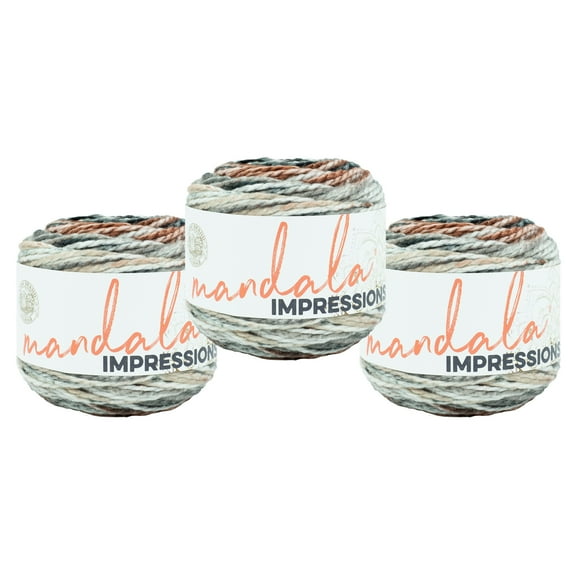 Lion Brand Yarn Mandala Impressions Nightfall Bulky Acrylic Yarn 3 Pack