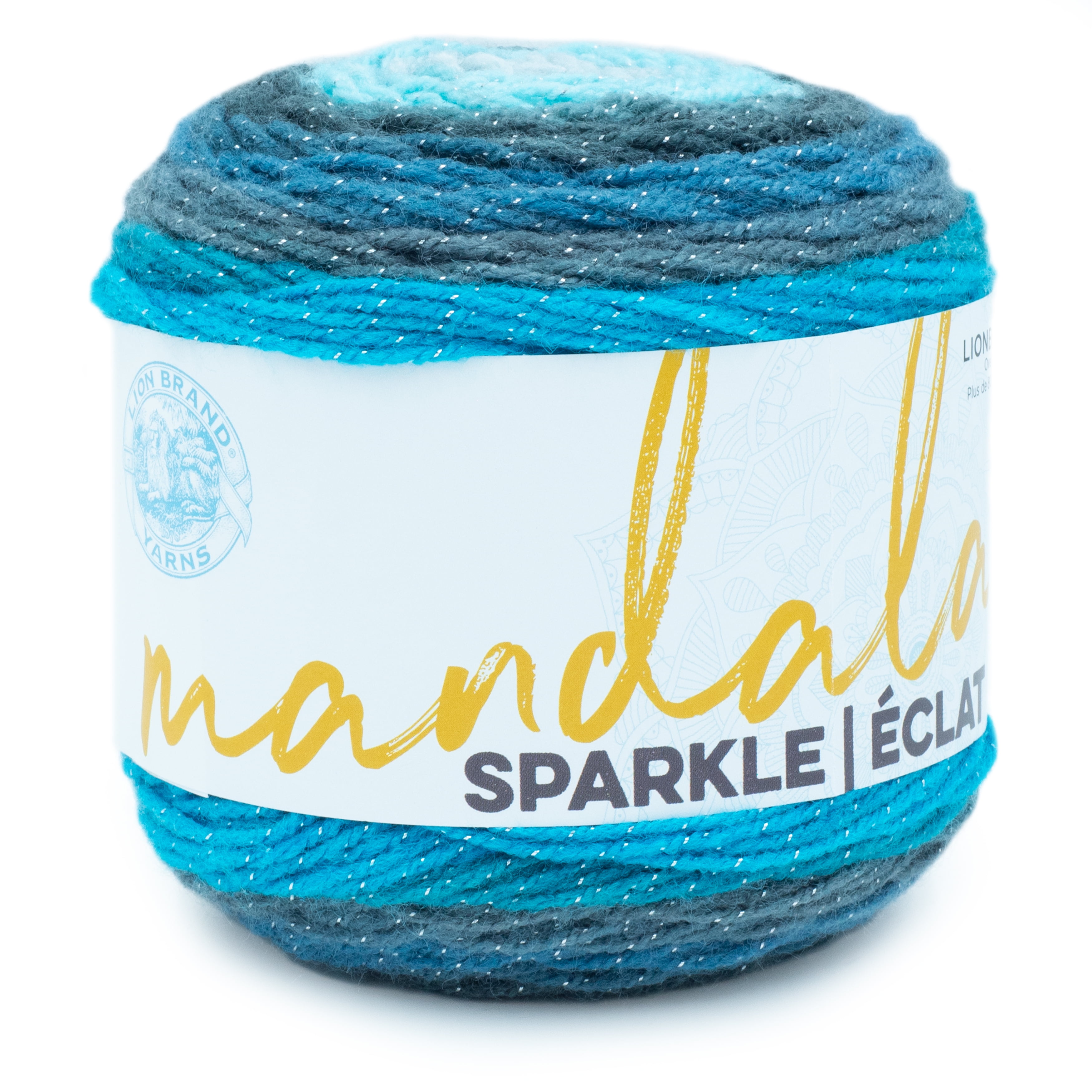 Lion Brand Yarn Mandala Sparkle Aquarius Light Acrylic Self
