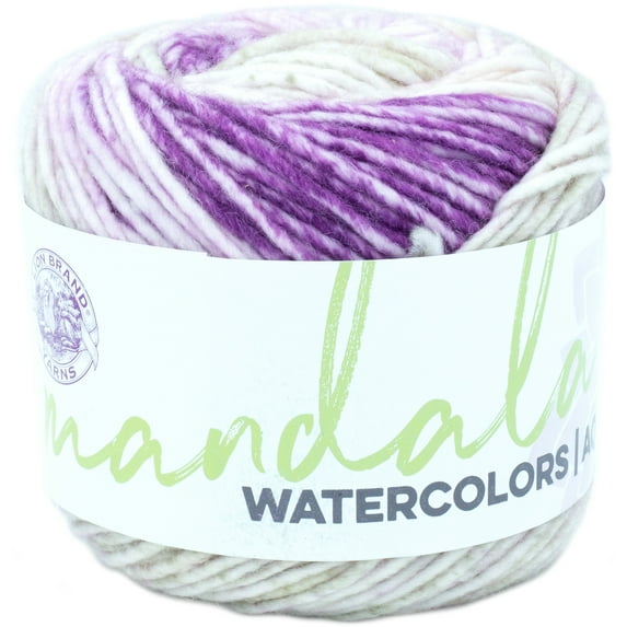 Lion Brand Mandala Watercolors Yarn - Icy Grape, 164 yards