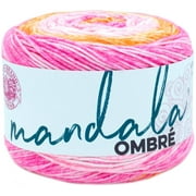 Lion Brand Yarn Mandala Ombre SereneCake Medium Acrylic Multi-color Yarn