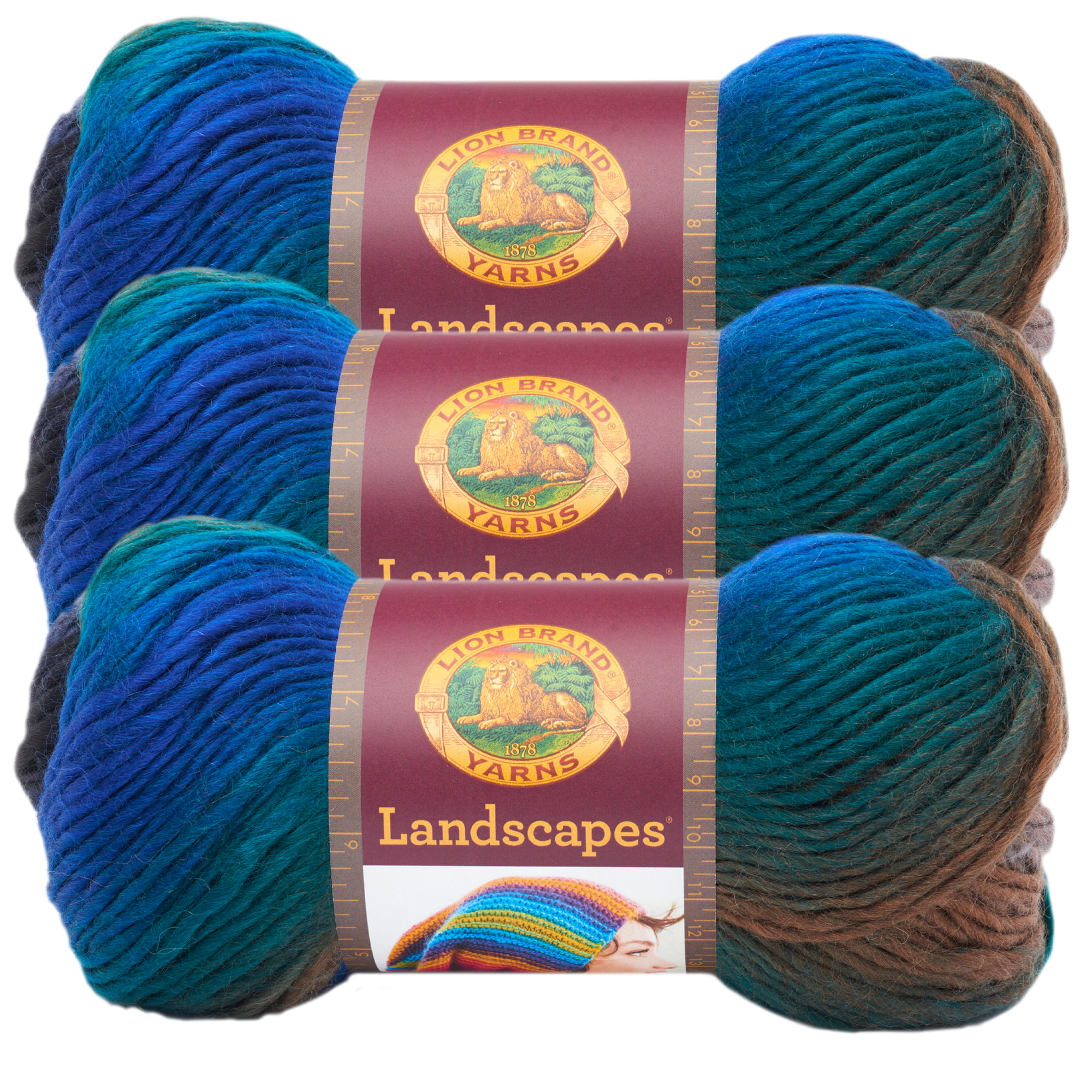 Lion Brand Yarn Landscapes Yarn, Multicolor Yarn for Knitting, Crocheting  Yarn, 1-Pack, Volcano