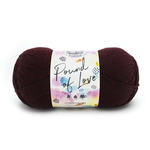 Lion Brand Yarn Pound of Love Claret 4 Medium Worsted Yarn Red 16 oz 1020 yards