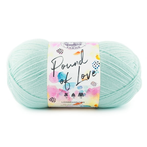 Lion Brand Yarn Pound of Love Pastel Green 4 Medium Worsted Yarn Green 16 oz 1020 yards