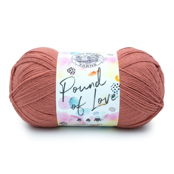 Lion Brand Yarn Pound of Love Terracotta 4 Medium Worsted Yarn Orange 16 oz 1020 yards