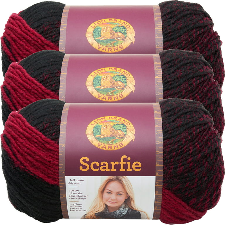 Lion Brand Scarfie Yarn - Cranberry / Black, 1 ct - Pick 'n Save
