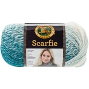 Lion Brand Scarfie Yarn-Cream/Teal