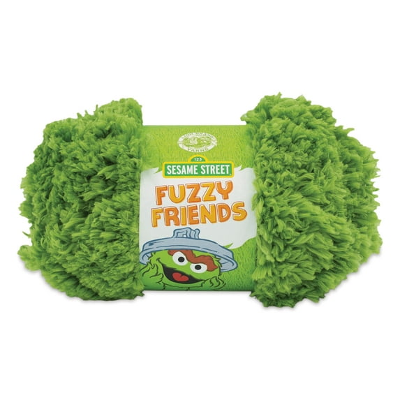 Lion Brand Sesame Street Fuzzy Friends Yarn-Oscar Green