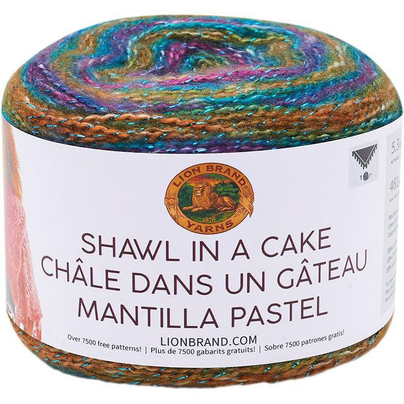 Lion Brand Shawl in a Cake Yarn-Prism - Metallic - Walmart.com