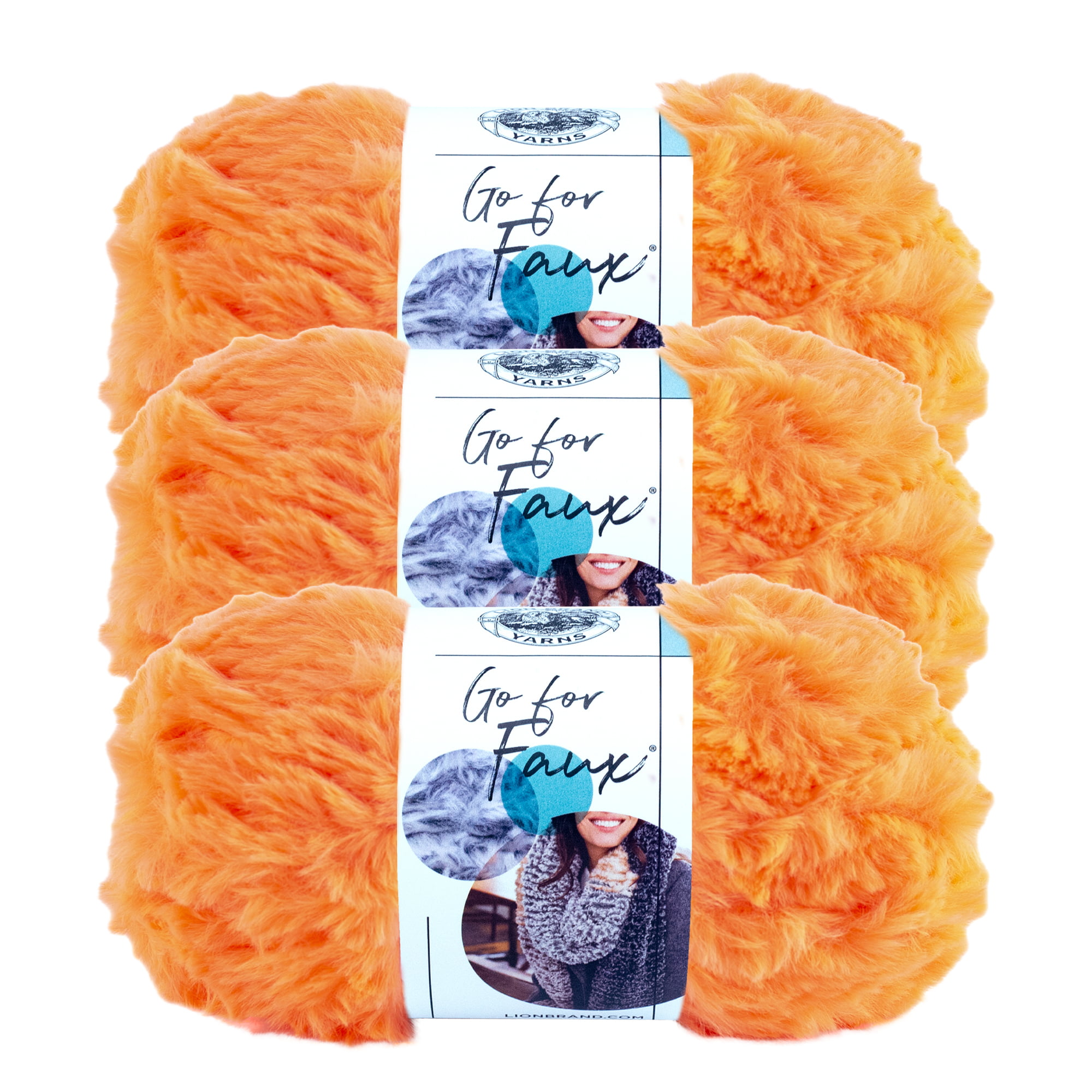 Lion Brand Yarn GO FOR FAUX #6 Super Bulky Yarn Skein Multiple Colors - You  Pick