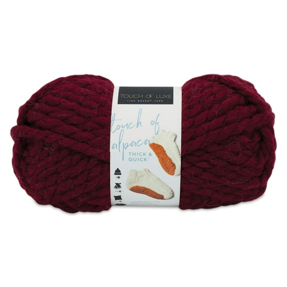 Lion Brand Touch of Alpaca Thick & Quick Yarn - Burgundy, 44 yds
