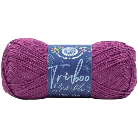 Lion Brand Truboo Sparkle Yarn-Plum