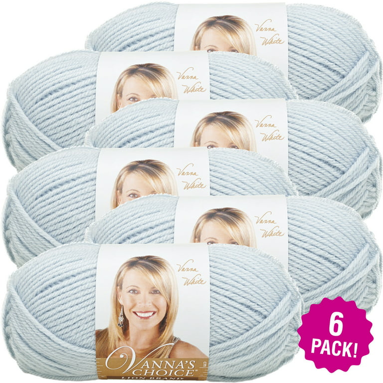 Lion Brand Vanna's Choice Yarn - Silver Blue, Multipack of 6