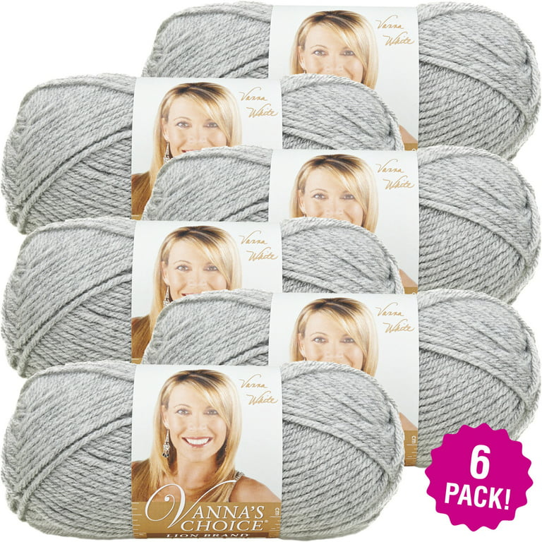 Lion Brand Vanna&s Choice Yarn - 6/Pk-Silver Heather